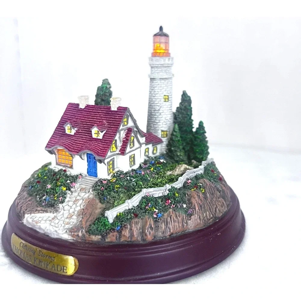 Thomas Kinkade Clearing‎ Storms Lighthouse Cottage Collectible 4.5